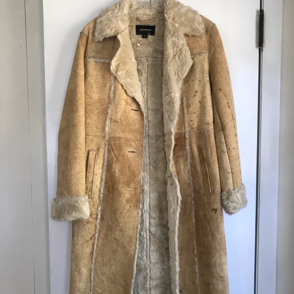 Suede/shearling coat from Express